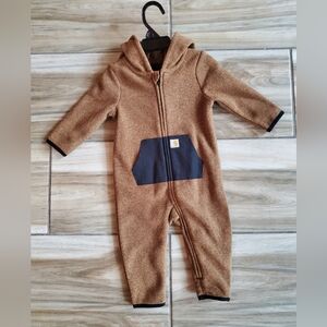 Brown Carhartt Zip Up Baby One-Piece Size 9 Months